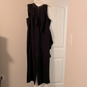 ELOQUII Wide Leg Jumpsuit with Sheer Detail